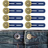 Juego de 8- Extensor de Cintura para Pantalones- Botón de Extensión en Silicona de Pantalones hasta 5 cm- Botones…